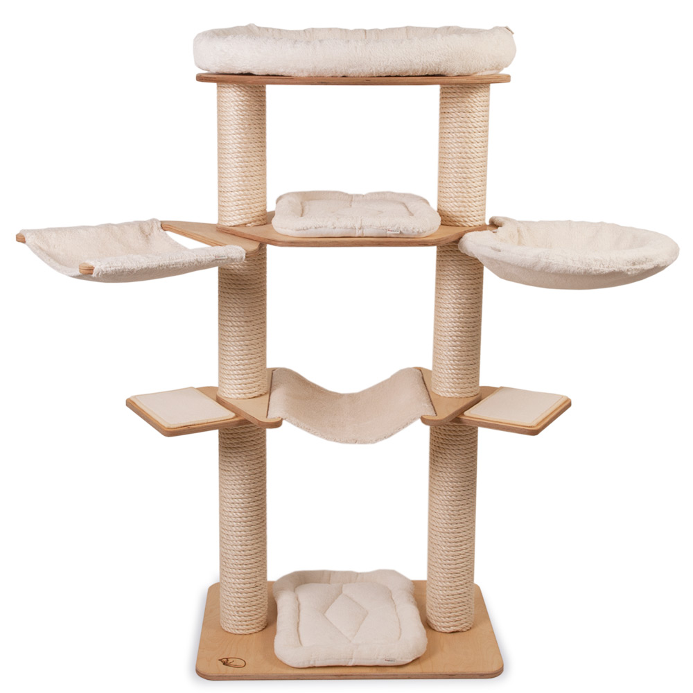 Cat Tree Model Mathilda Kratzbaum waschbar Birke Bezug Klettkissen Natur / Birch, Velcro Cushion