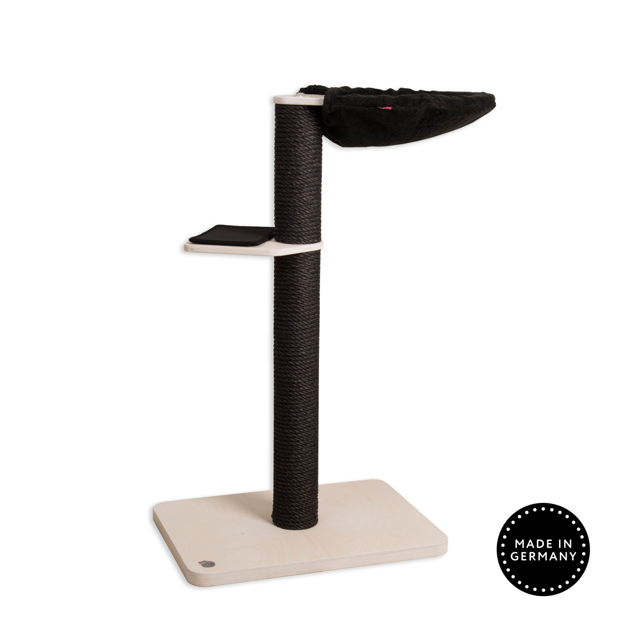 Cat Tree Model Joy Holzfarbe Weiss, Sisalfarbe Schwarz