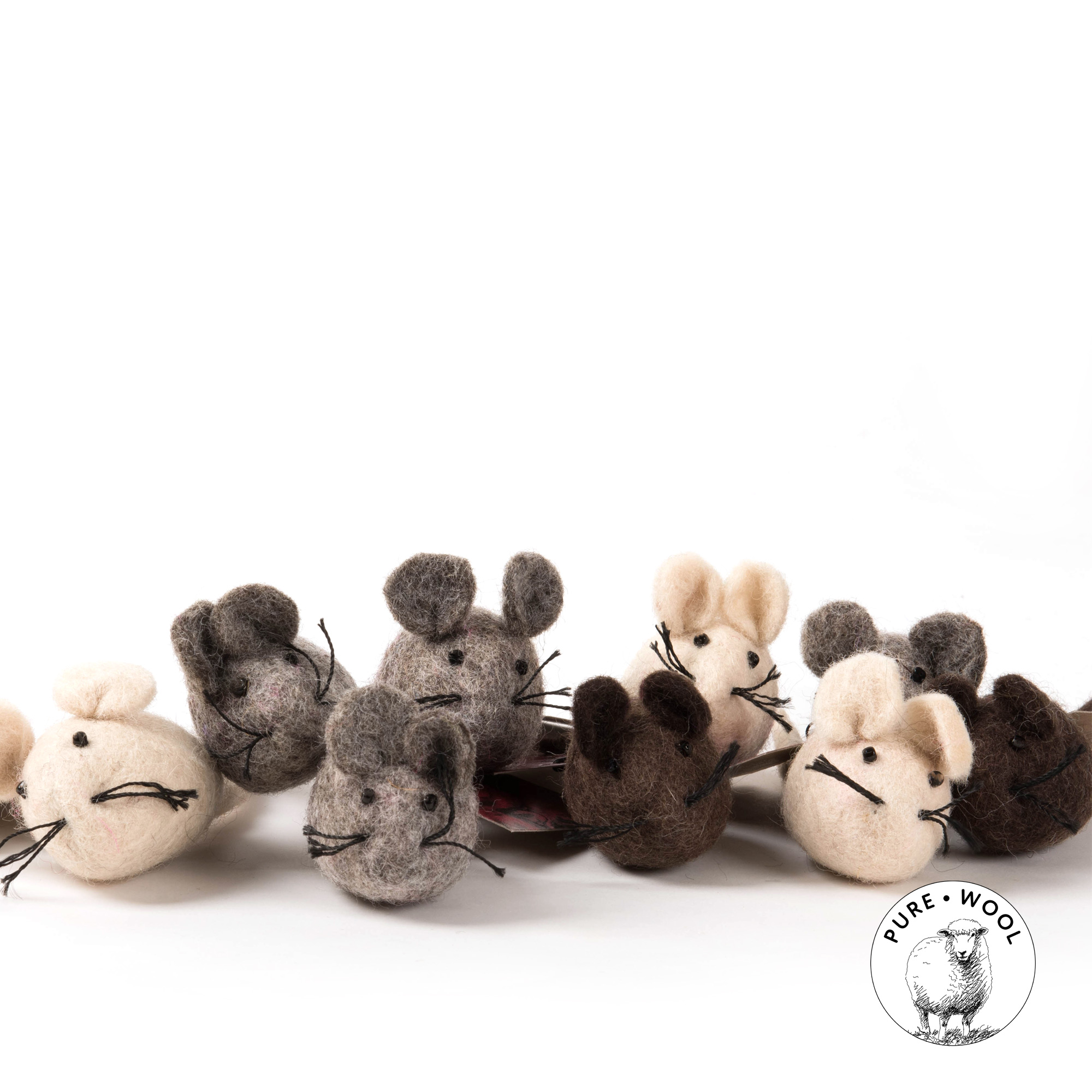 Felt mice for cats - Cat toys made of pure wool