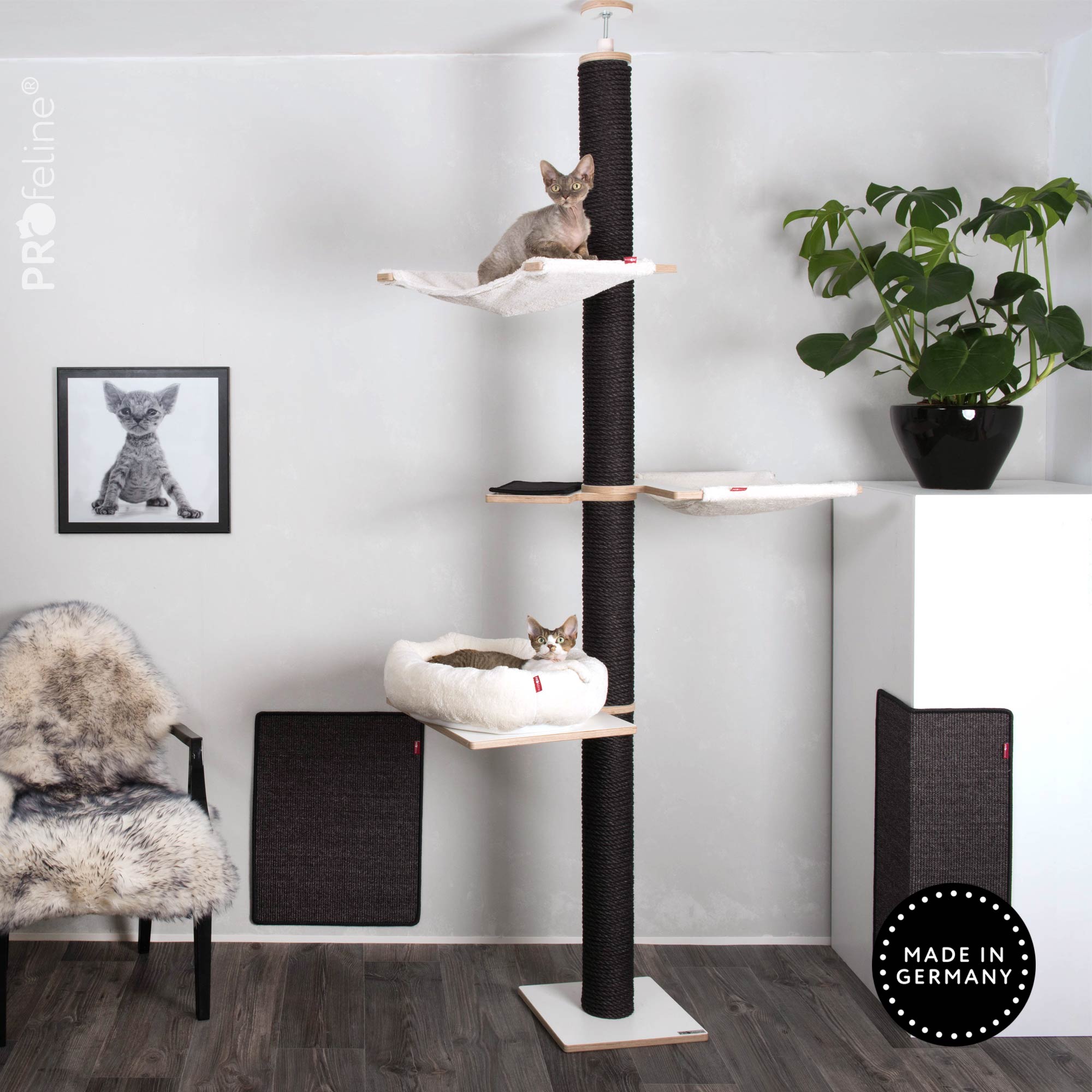 PURE Ceiling Cat Tree Kara Deckenhoher kratzbaum schwarz