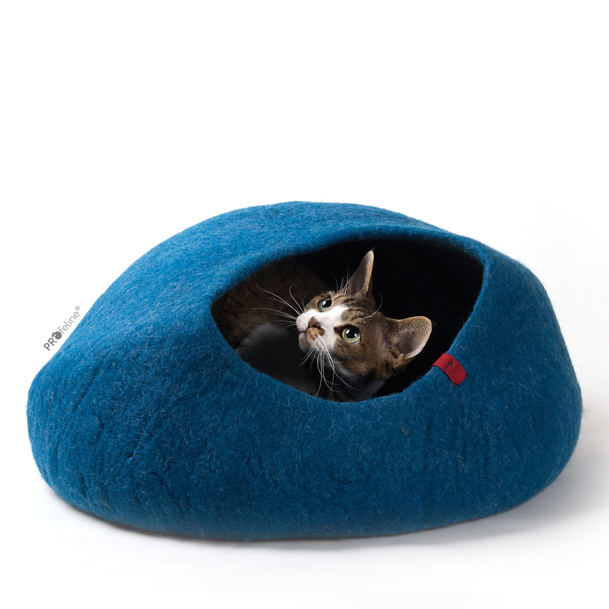 Felted Cat Cave Blue Katzenhöhlen aus Filz blau