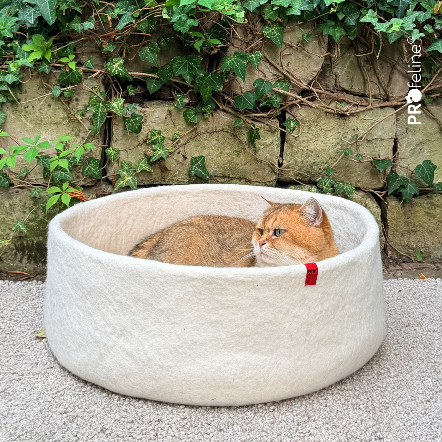 Felt Basket – Handmade Felt Cat Bed / Natural