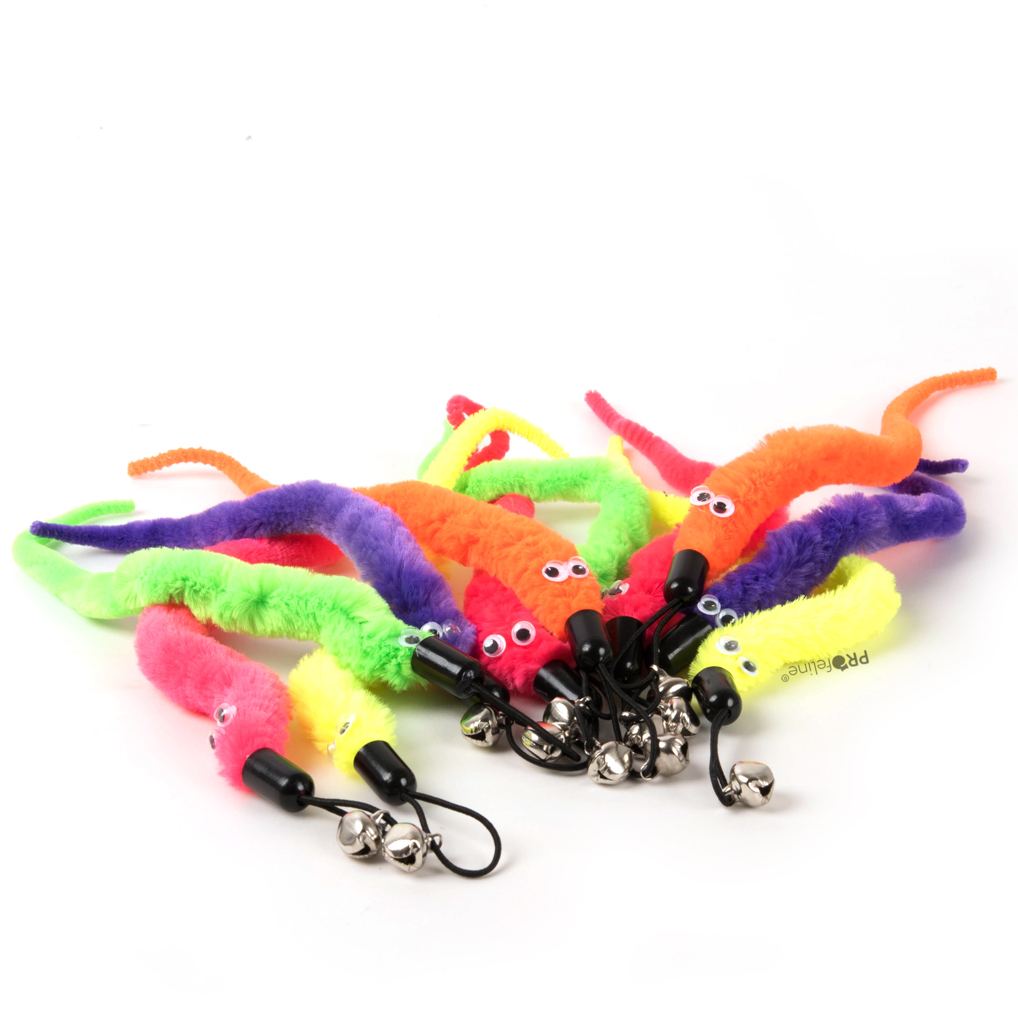 Freaky Worm - funny plush attachment for cat rods.