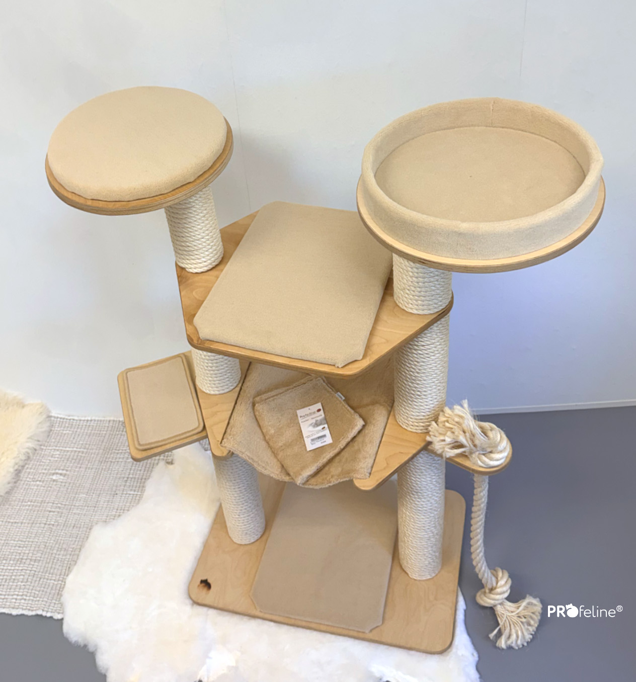 Profeline Cat Tree – Freestanding, Reduced Price, Birch / Sand
