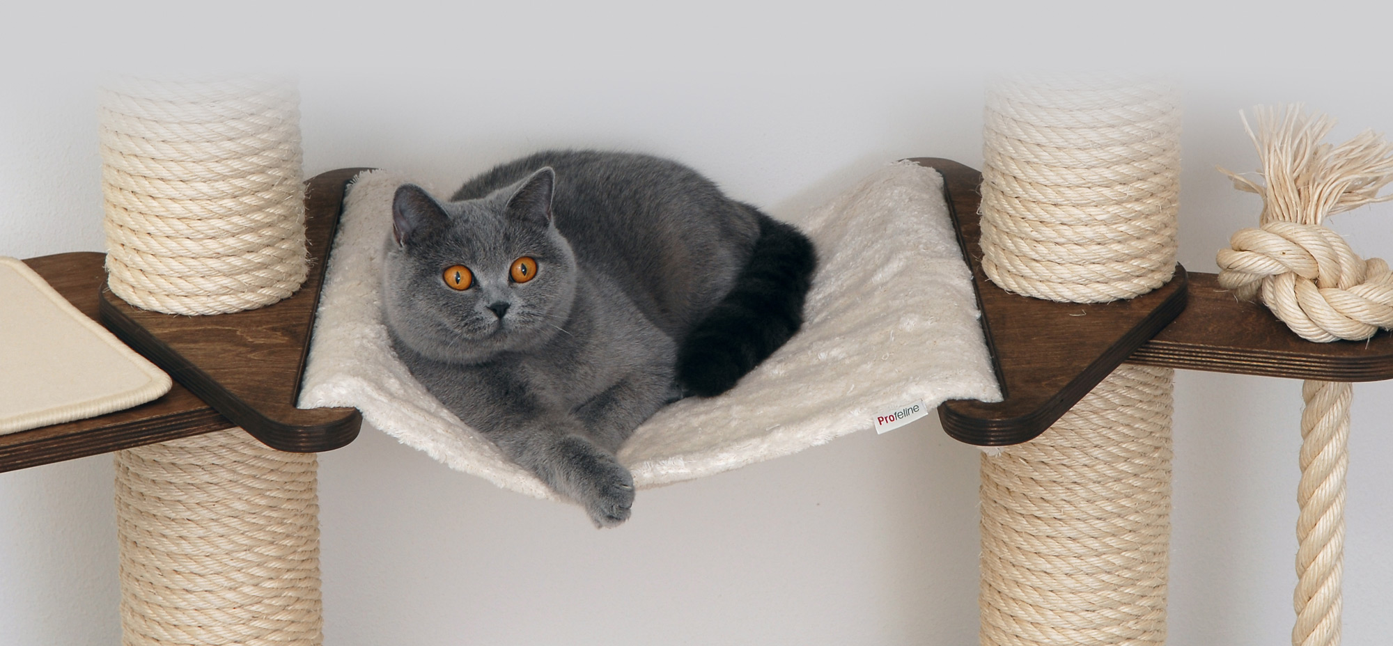 Verbindungshängematte, Holzfarbe Eiche, Hängematte Natur