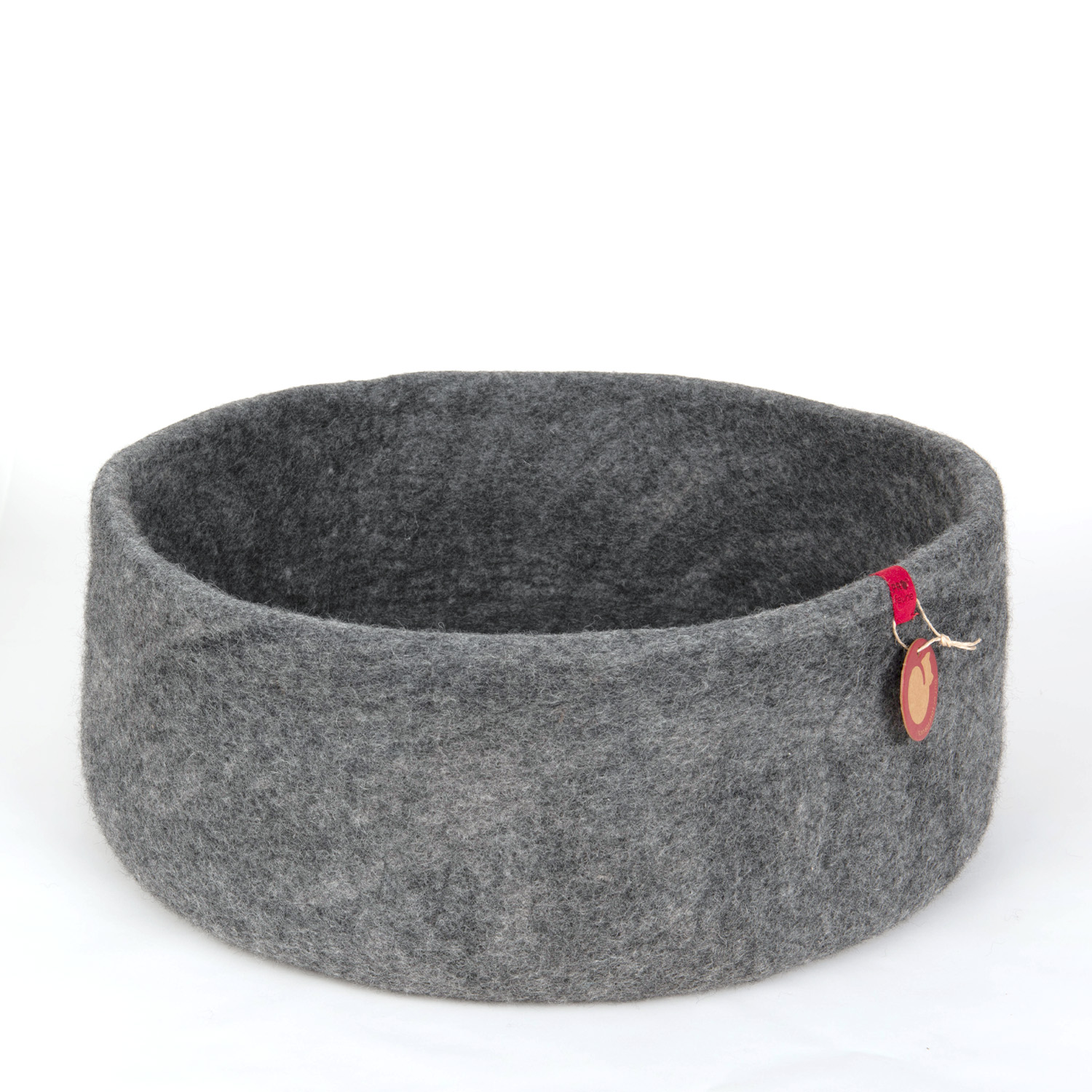 Felt Basket – Hand-Felted Cat Bed / Anthracite