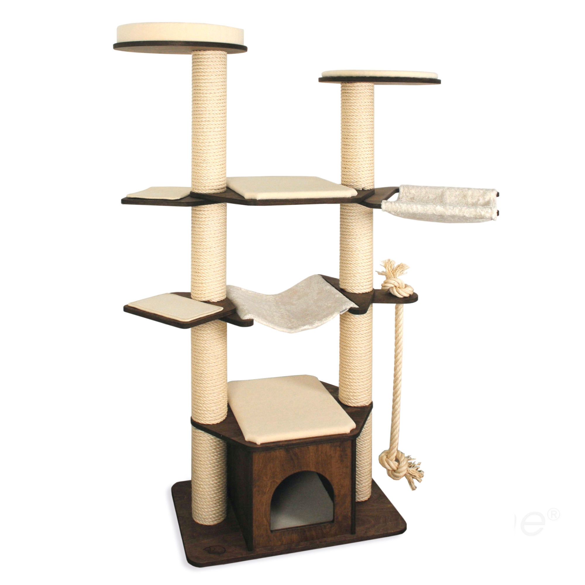 Cat Tree Model Vincent Kratzbaum Vincent Eiche, Teppich Natur / Oak, Carpet Cover Natural