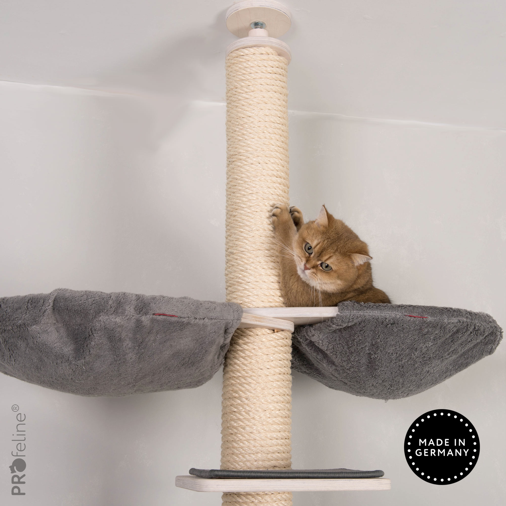 Kratzbaum Mulden grau