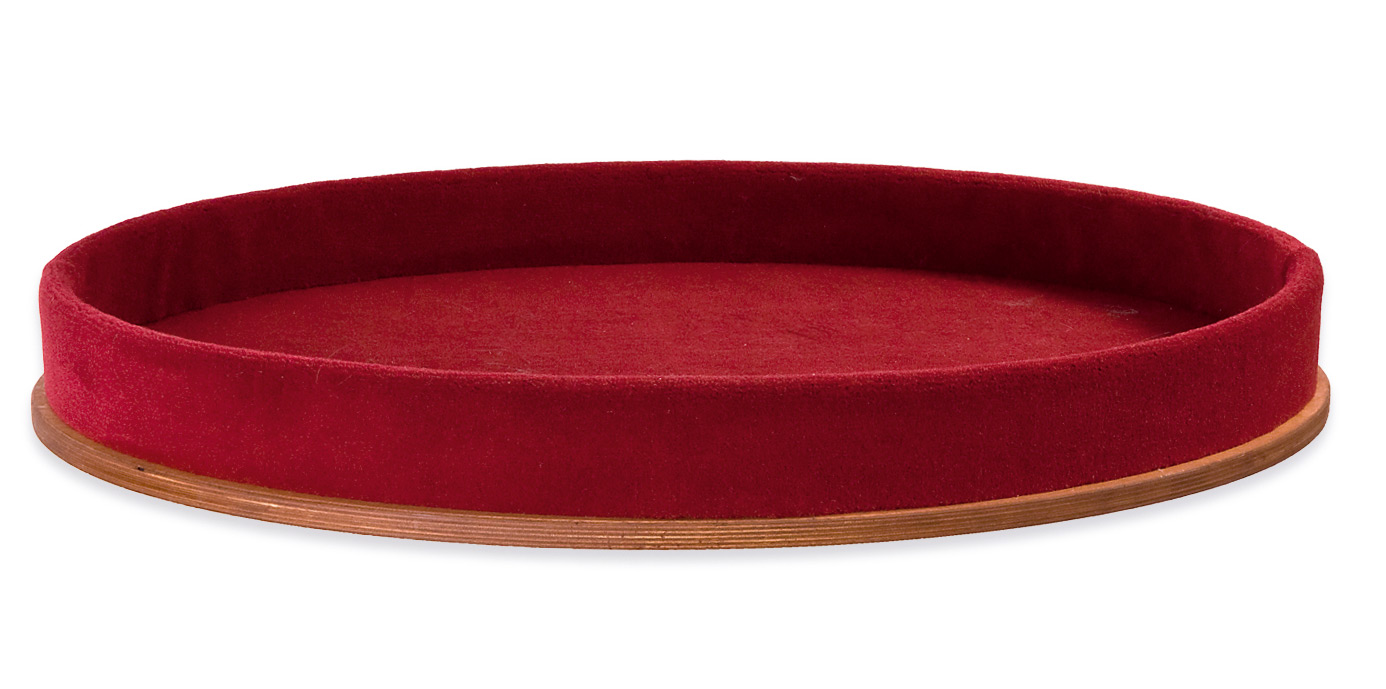 Module LO2 Top-level platform oval Cherry, Carpet Cover Ruby Red