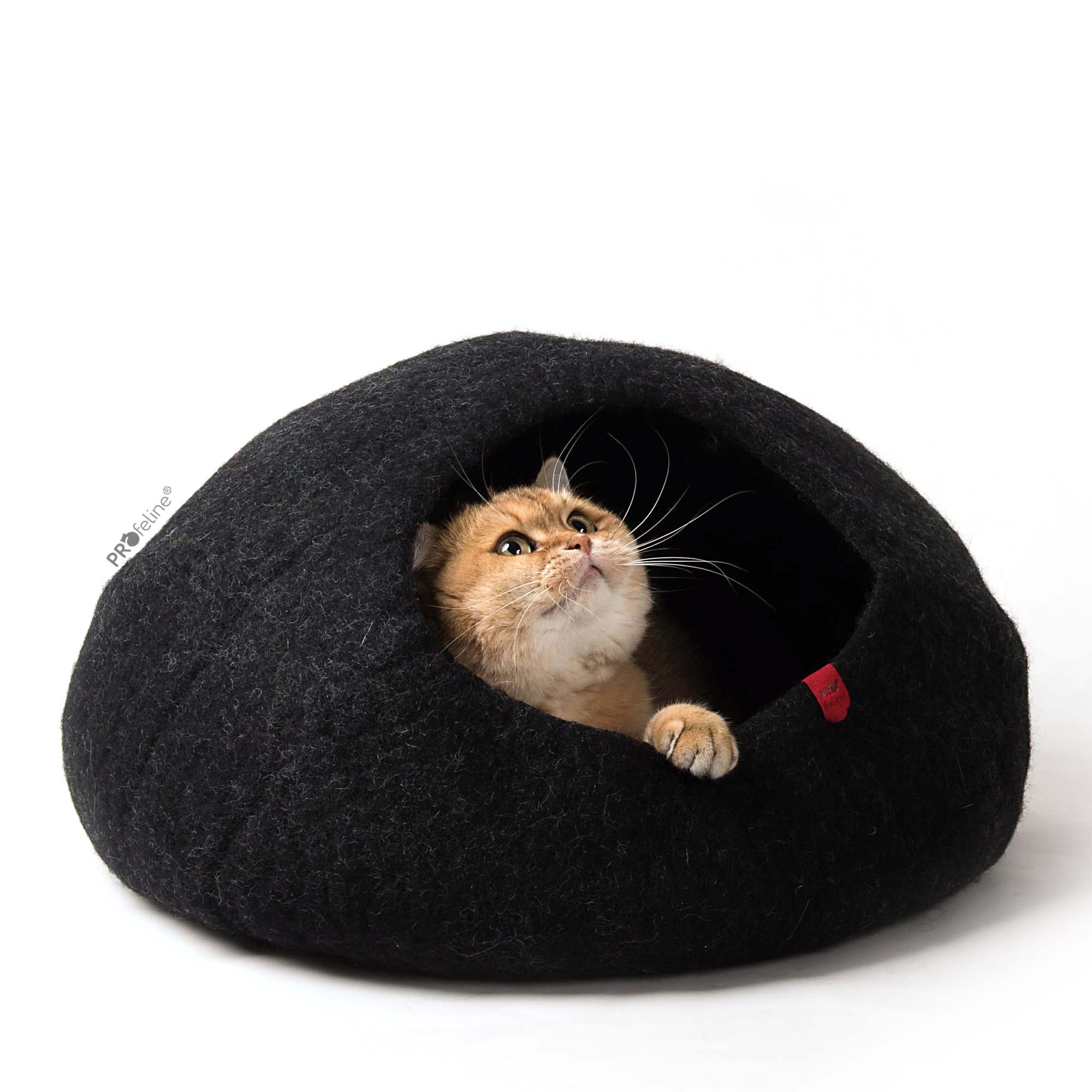 Felted Cat Cave Black Katzen Filzhöhle schwarz