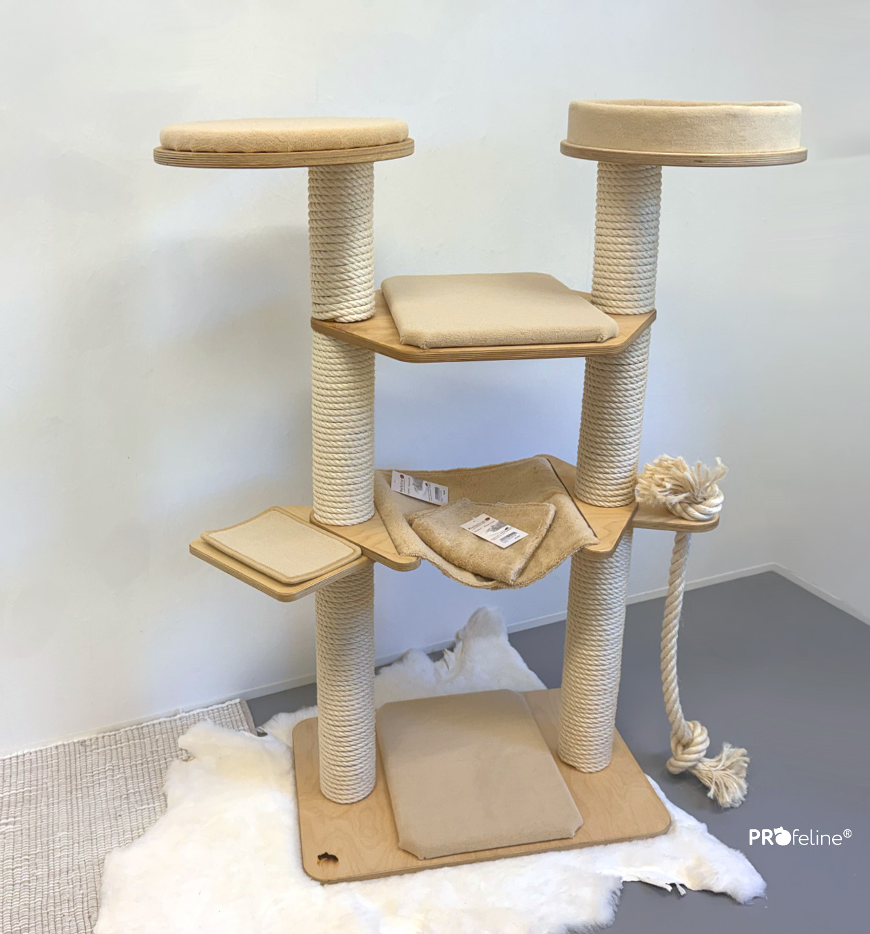 Profeline Cat Tree – Freestanding, Reduced Price, Birch / Sand