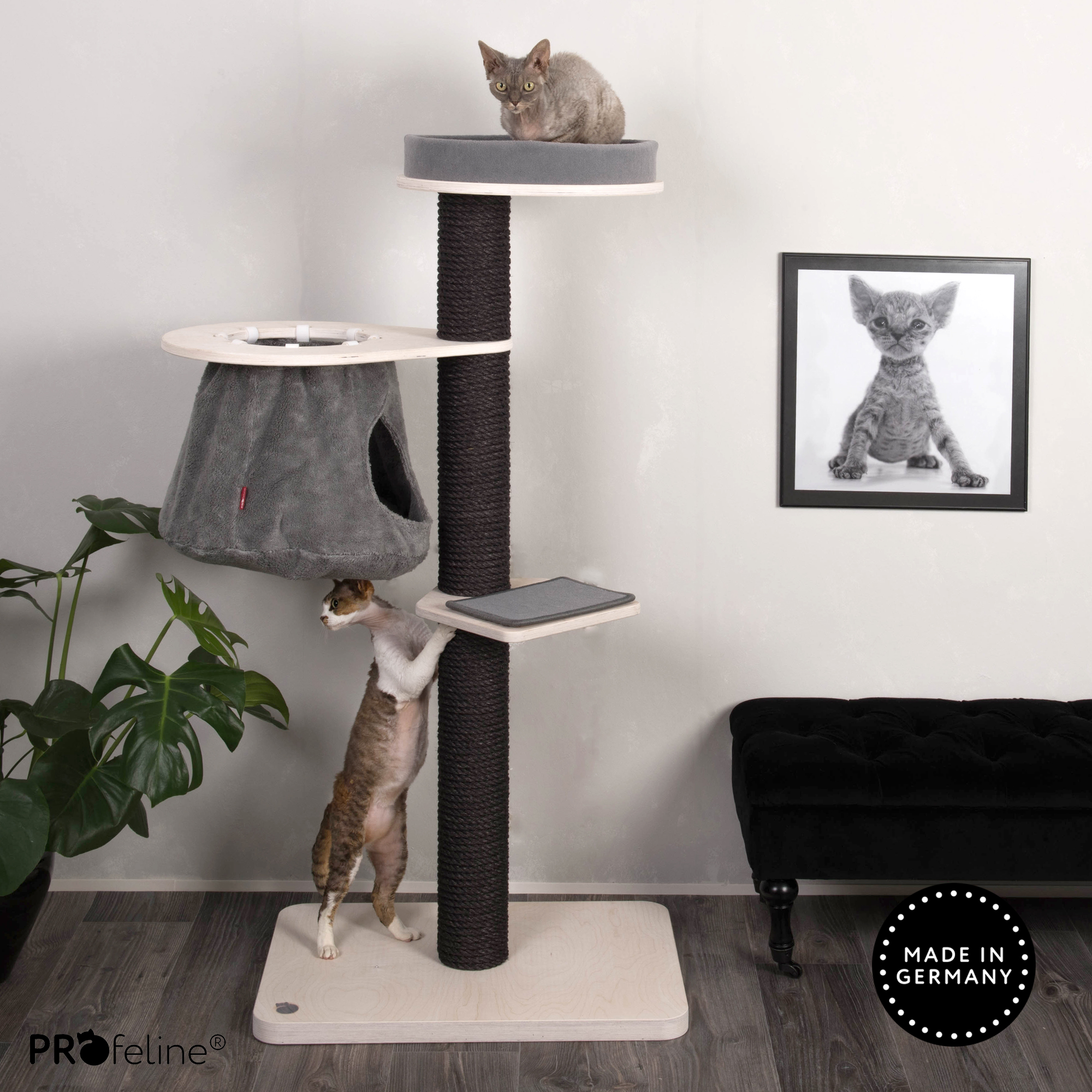 Cat tree Model Heidi Kratzbaum Heidi Höhle grau