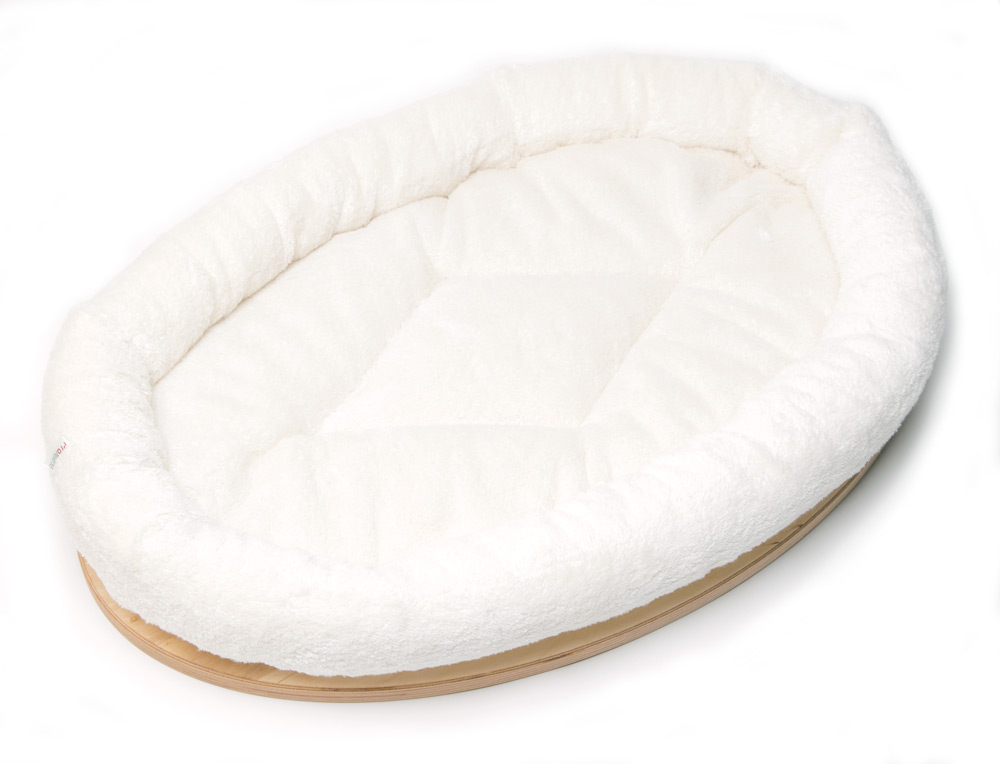 Module LO2 Top-level platform oval Wood finish Birch, Cotton Cushion Natural