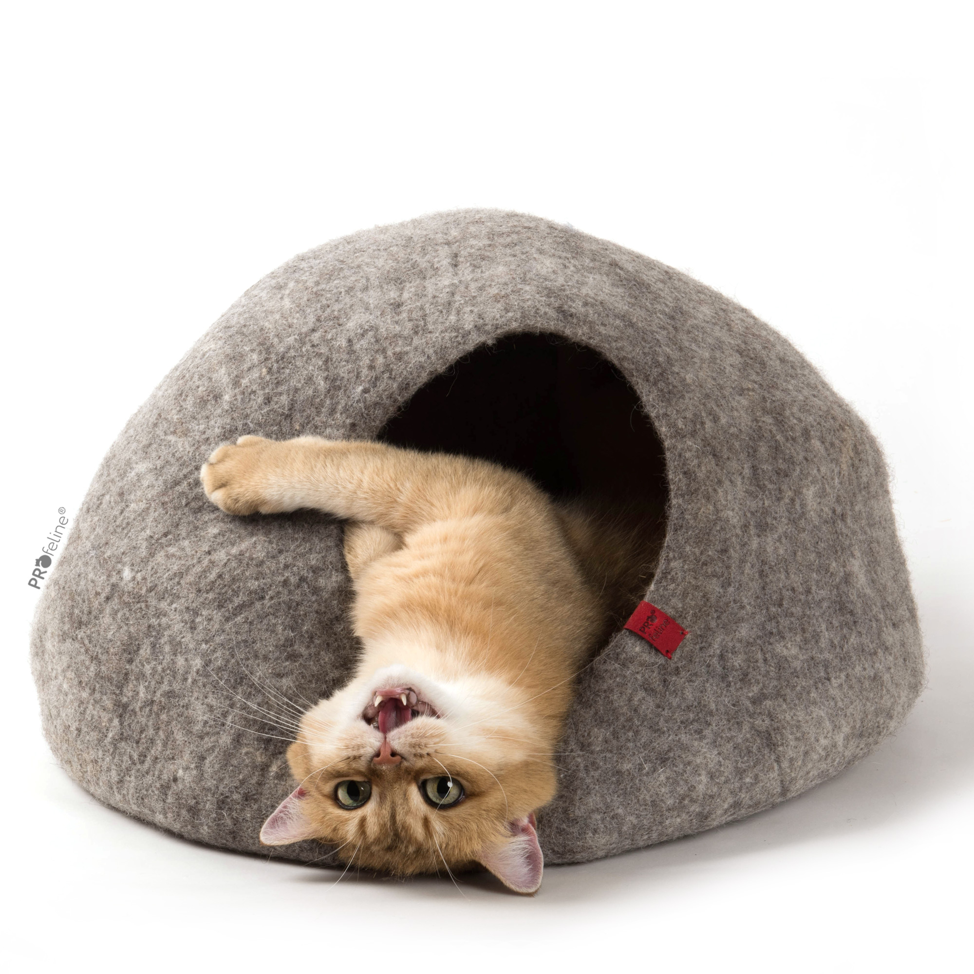 Felted Cat Cave Gray Katzen Filzhöhle grau