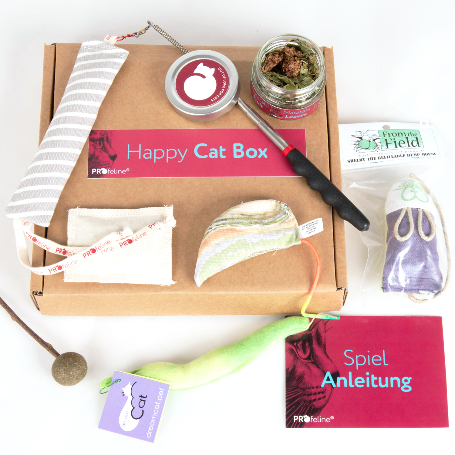 Profeline Happy Cat Box - SpringTime Katzen Box mit Katzen Kräutern Katzenminze Matatabi Silvervine