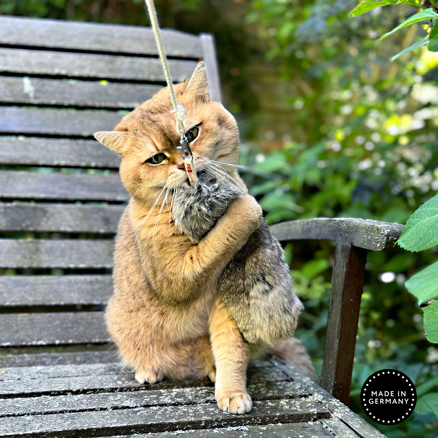 Profeline - Cat Wand Woody Hasenfell Anhänger für Katzenangel