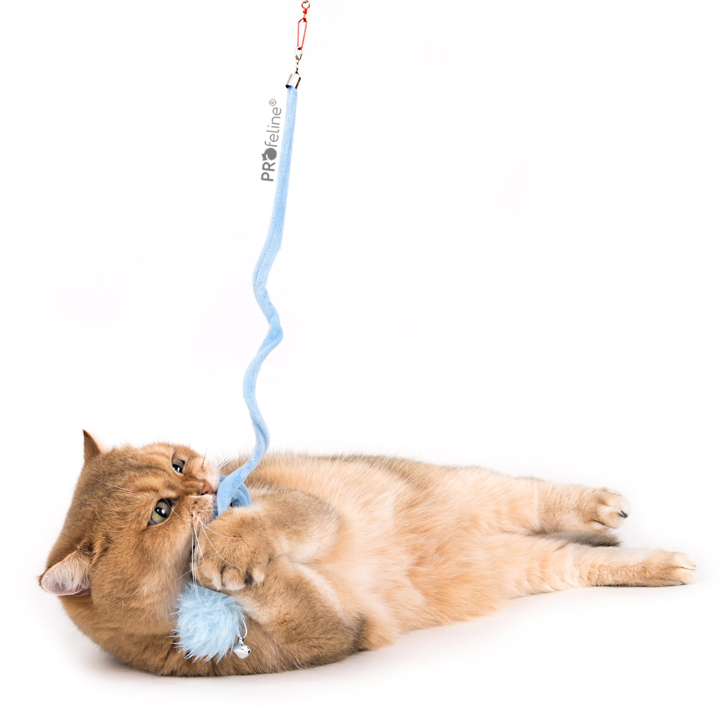 Soft Bouncy Refill Ersatzanhaenger Springfeder für Katzenangeln blau mit Katze