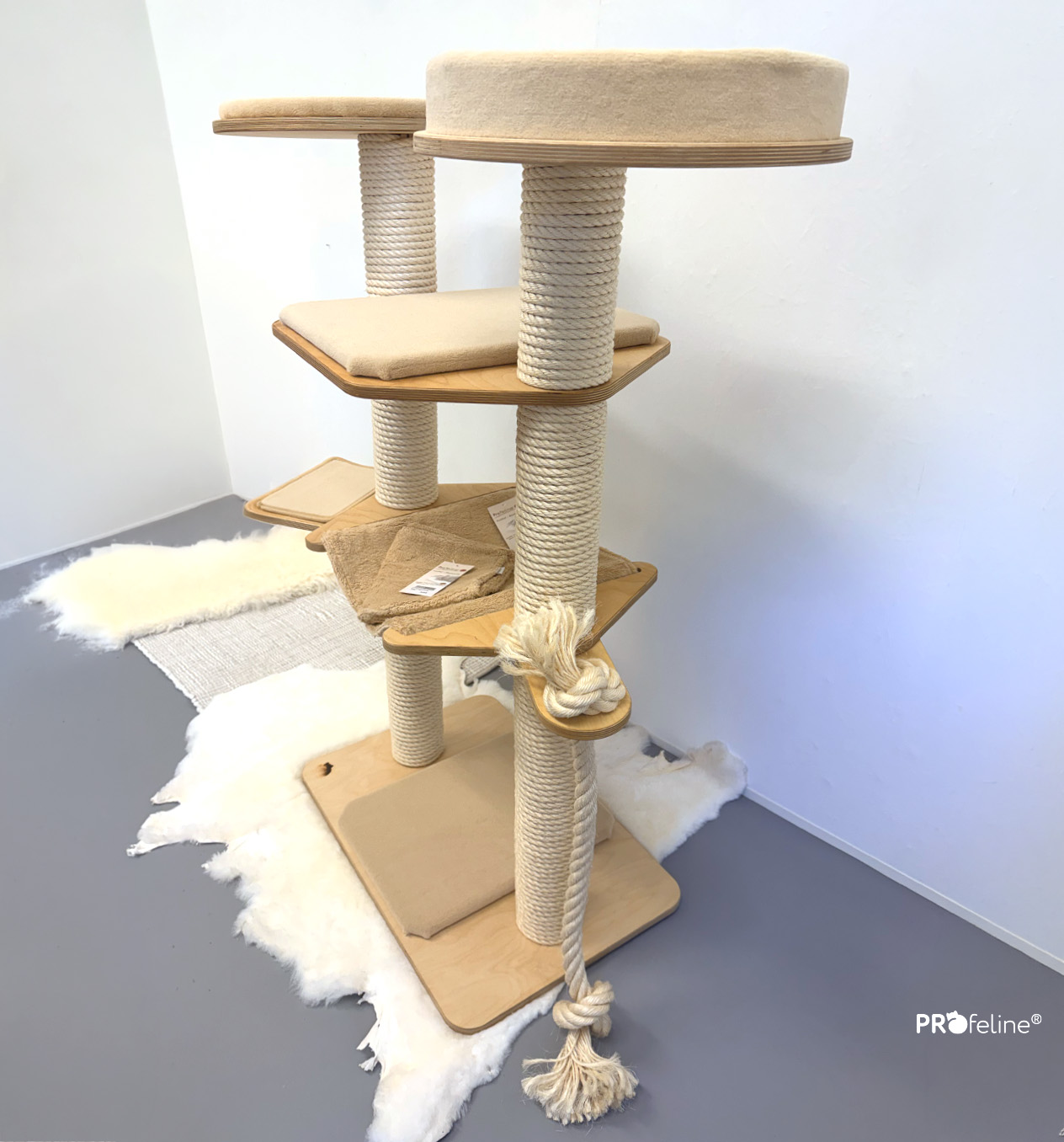 Profeline Cat Tree – Freestanding, Reduced Price, Birch / Sand