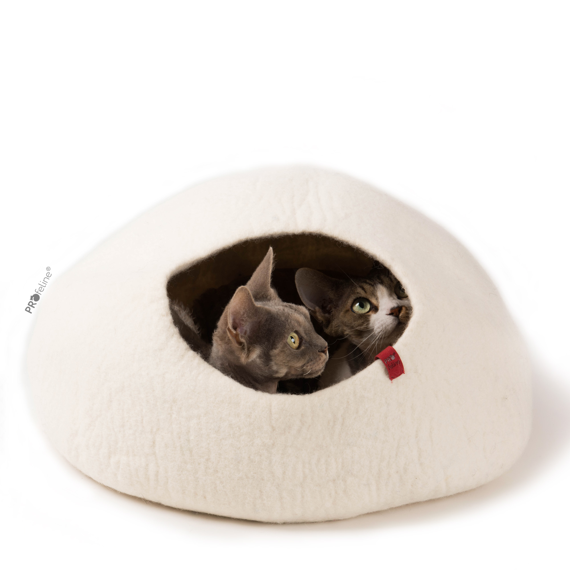 Felted Cat Cave Natural Katzenhöhle Filz schurwolle naturweiss