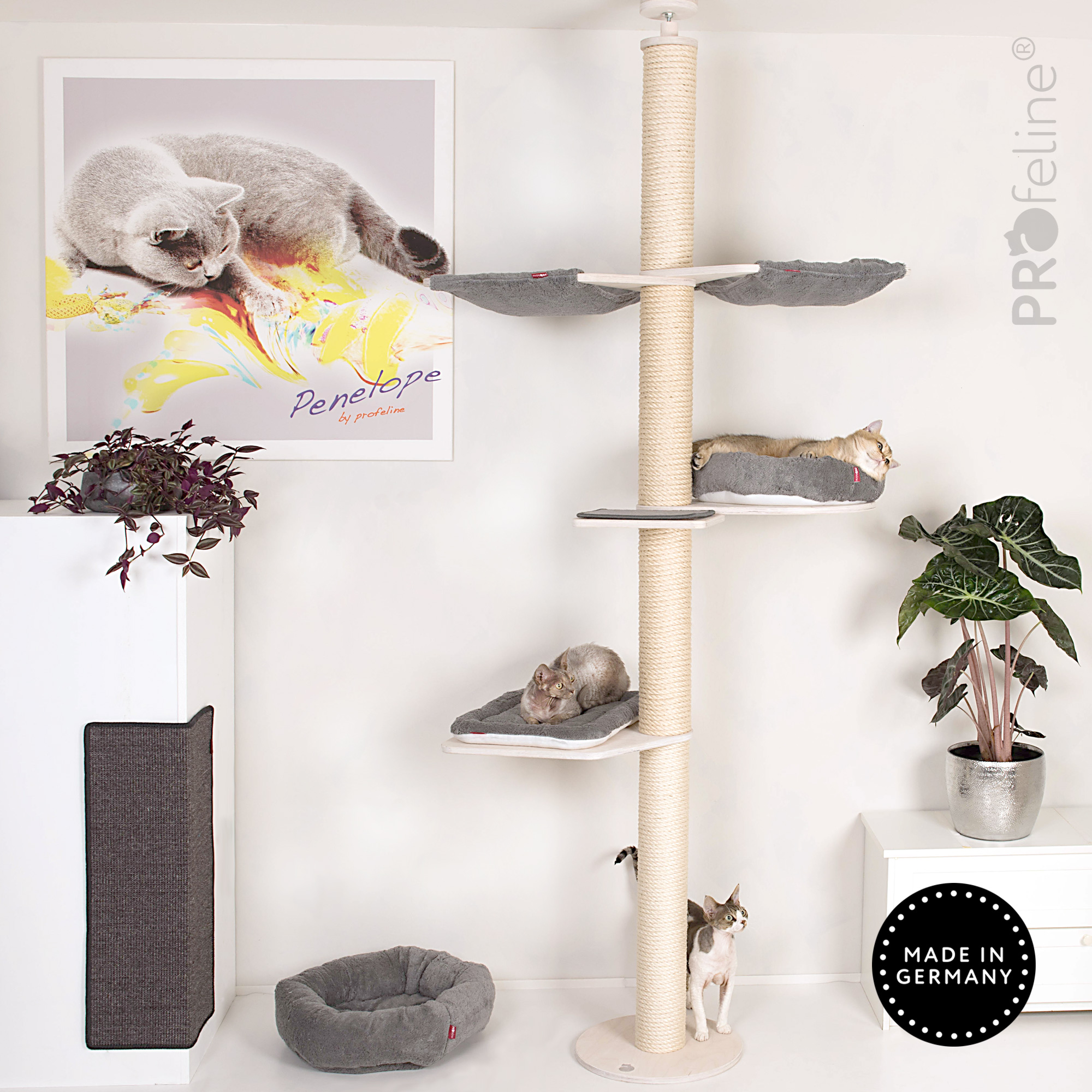 Ceiling Cat Tree Model Ines Kratzbaum Deckenhoch beliebt waschbar