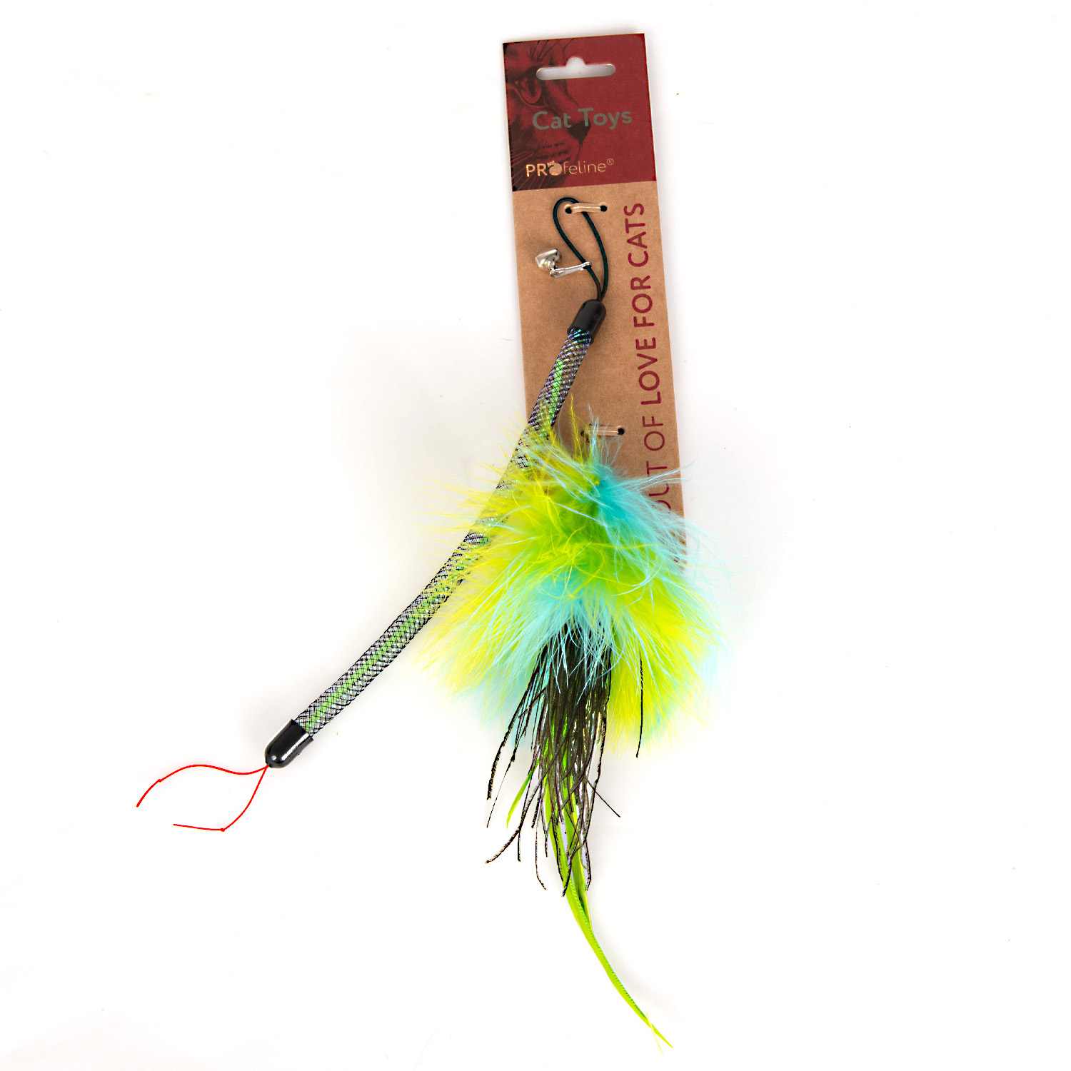 Katzenangel Anhänger Federn und leuchtender Wurm